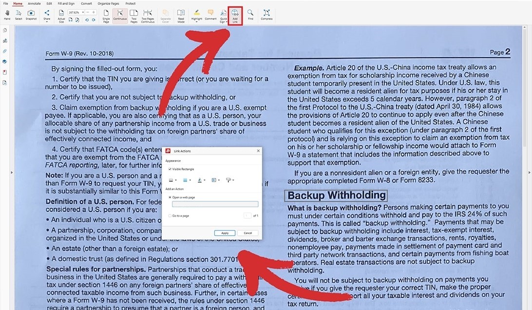 With the desktop version of MobiPDF, you can add links much quicker than on mobile.