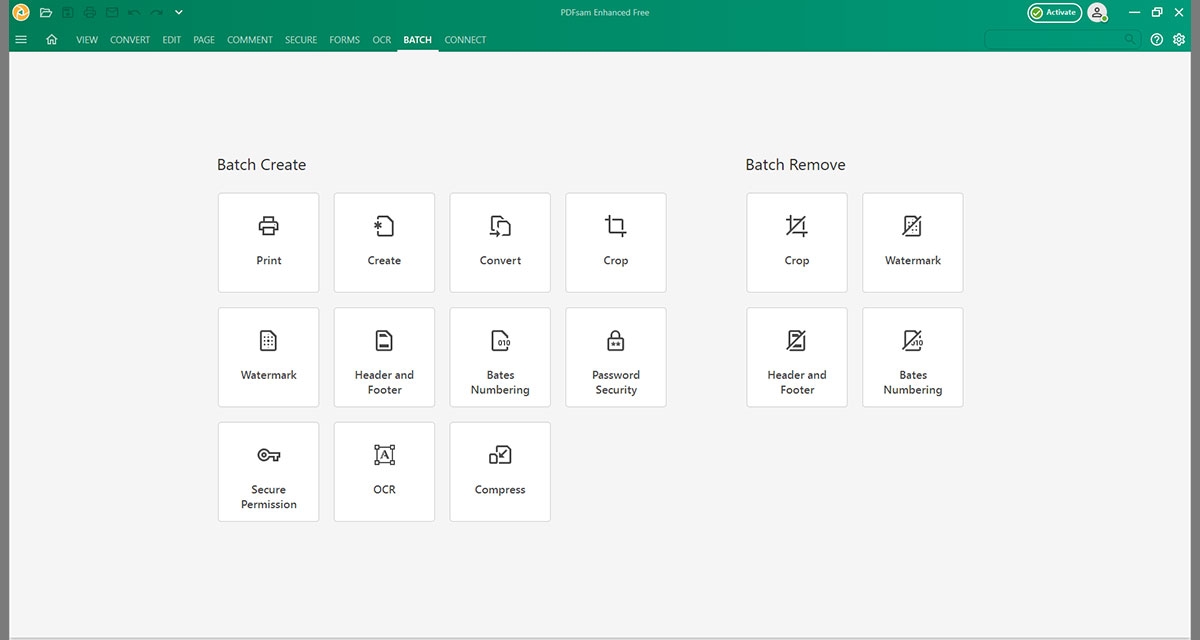 PDFsam's tile-based tool menus are intuitive and the app also allows users to batch-process files.