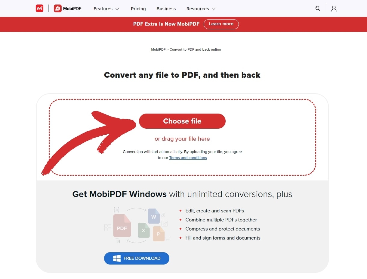 You can visit mobipdf.com to convert files online.