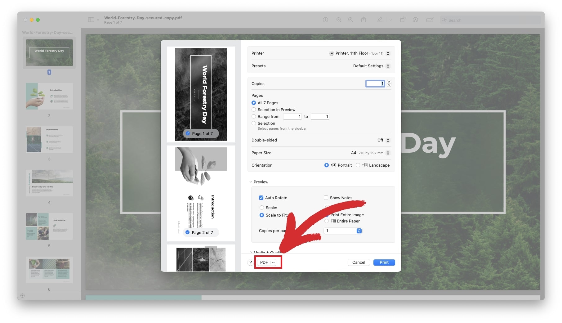 Press "Command + P" and then "Print" to skip past the file  password requirement.