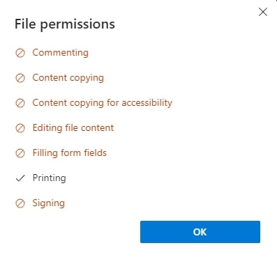 The Edge browser gives you a list of all file permissions from the get-go.