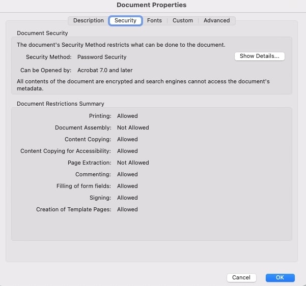 From the "Security" tab, you can see who has permissions to edit the document.